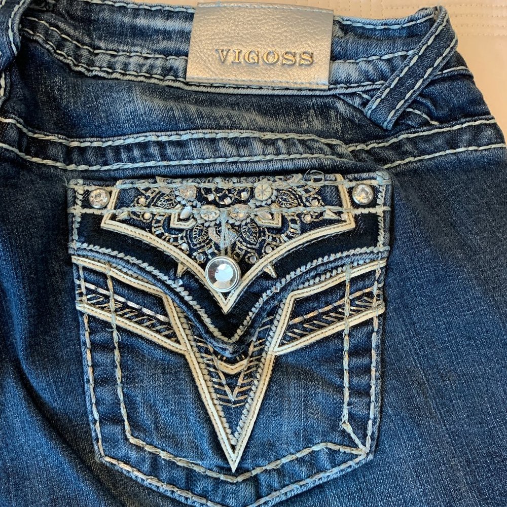 Nearly New Vigoss The Dallas Embroidery Capri Jeans - Picture 11 of 11